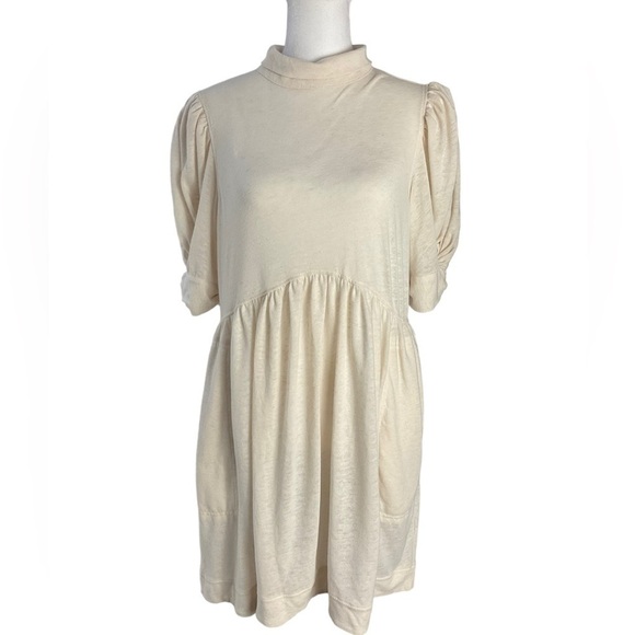 FREE People Beach Linen Puff Sleeve Mini Dress XS - Picture 10 of 11